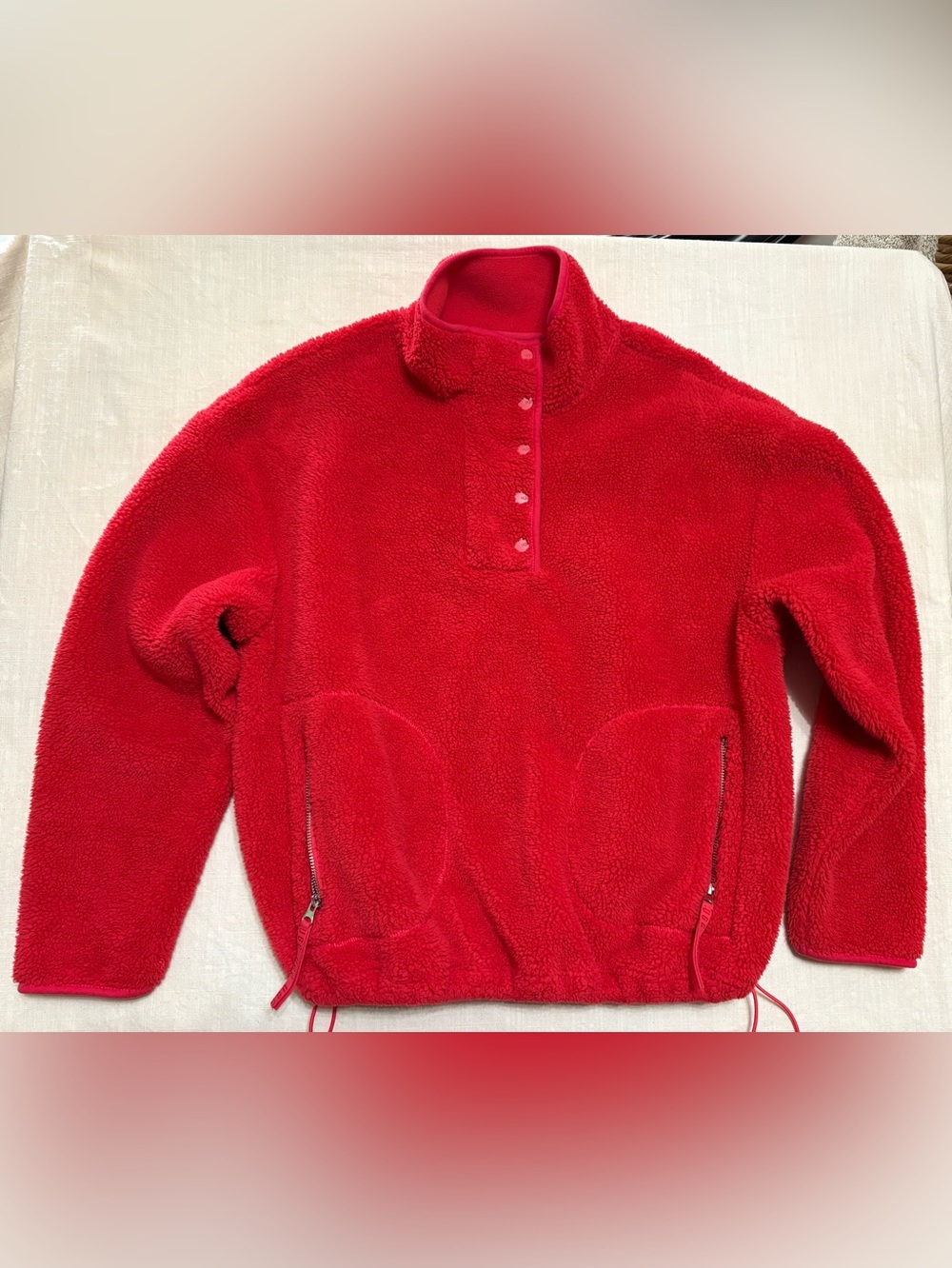 UGG Atwell Sherpa half snap red pullover size medium